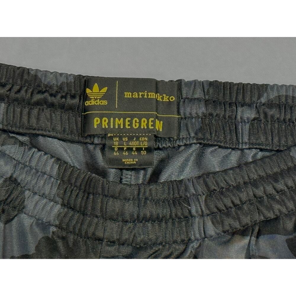 ADIDAS X MARIMEKKO FIREBIRD TRACK PANTS Sz Large Unikko Poppy Flower Black Gold - Picture 8 of 10